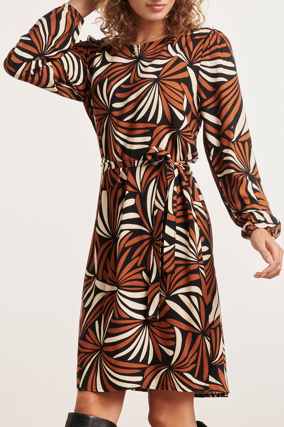 23864 DamesjurkBladerprint | Brown - Black