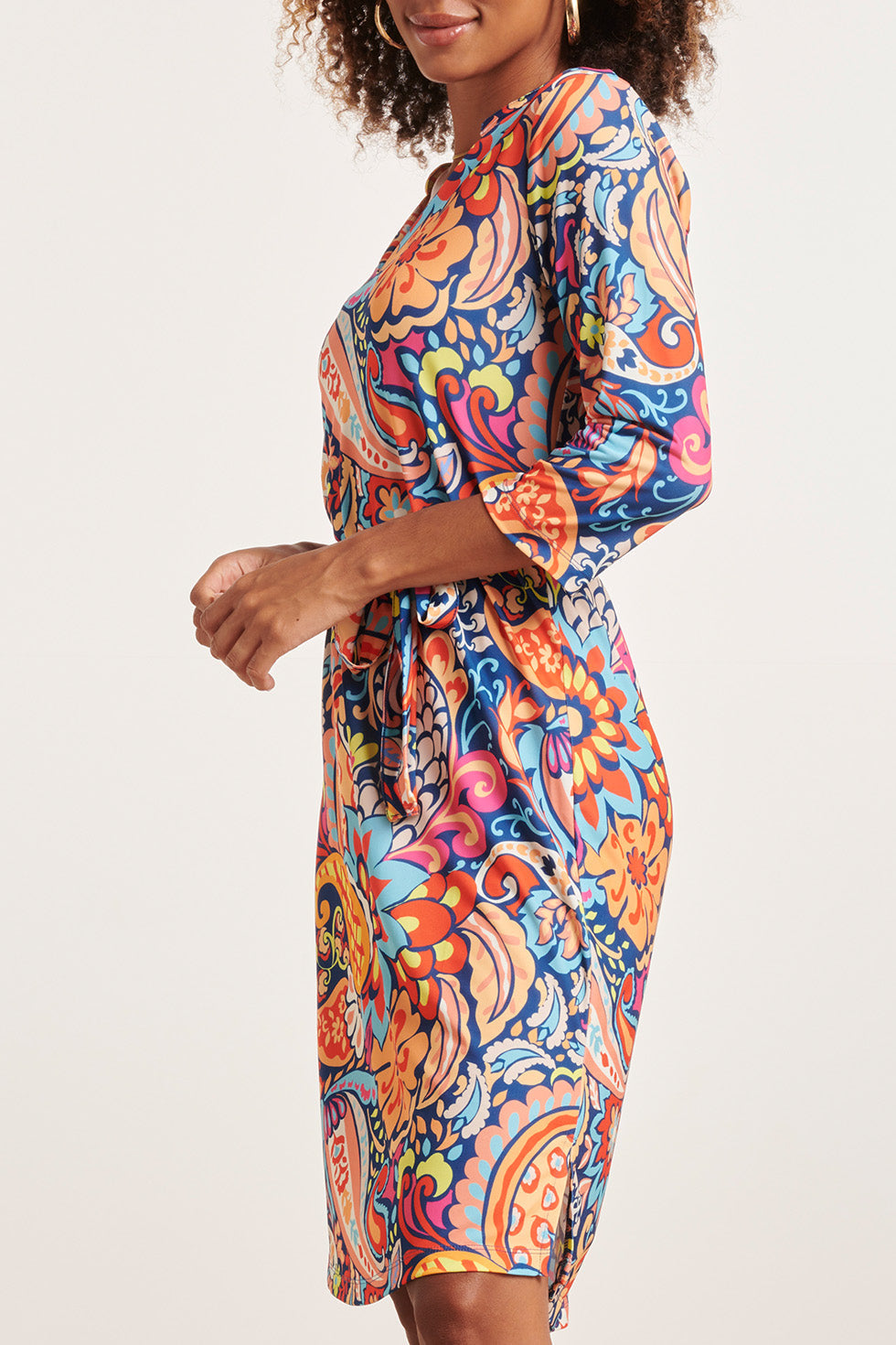 23865 Damesjurk Met V-Halsbloemenprint | Muticolour