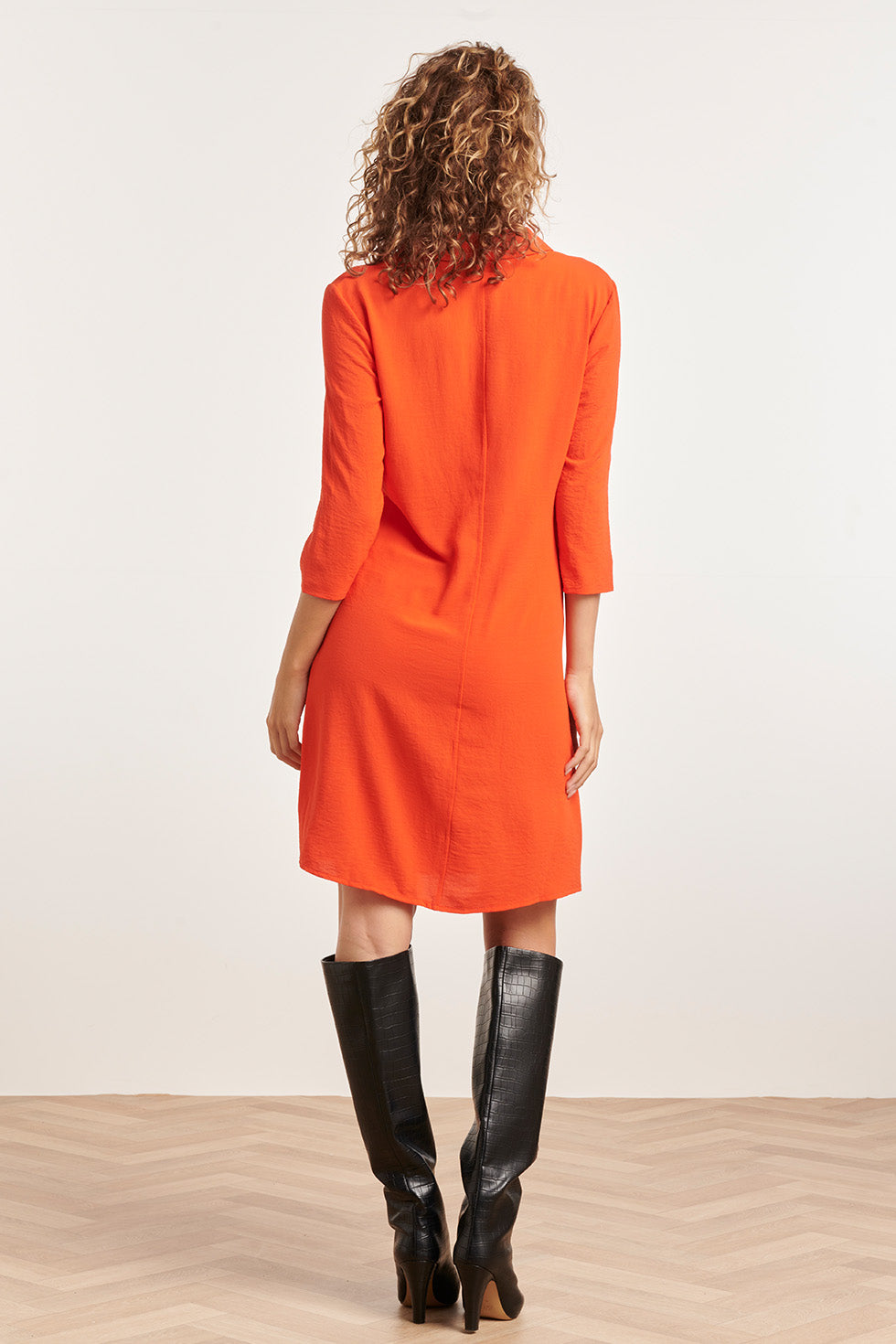 23880 Winterjurk Met Driekwart Mouwen, Polo Kraag | Red