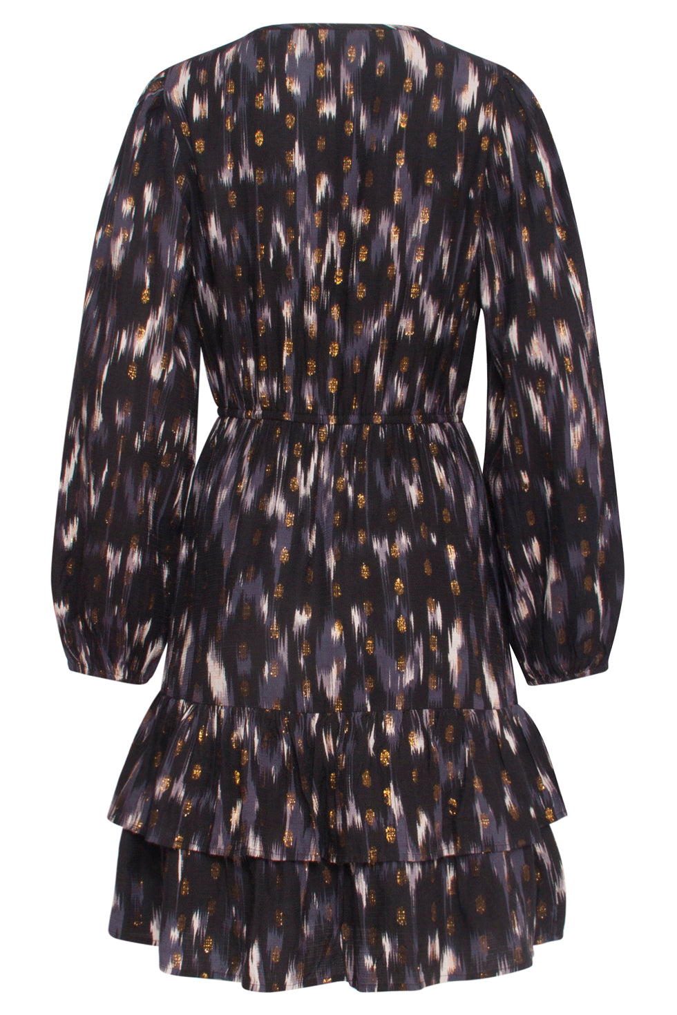 23882 Stijlvolle Jurk Met Grafische PrintLurex Draad | Navy - Black