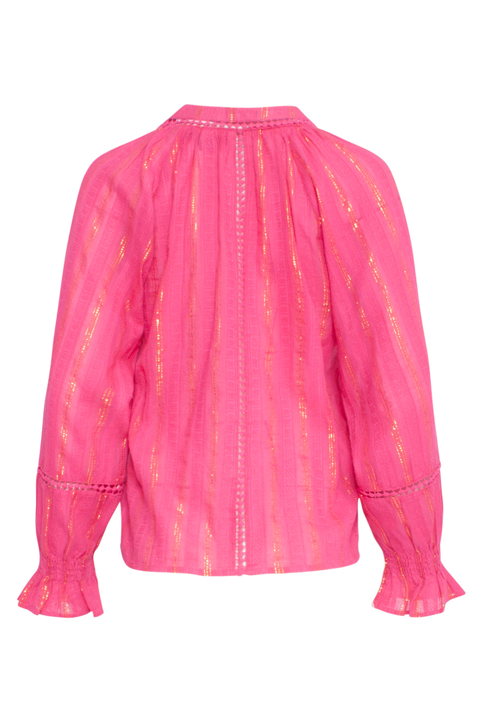 23887 Herfst Winter Fel Lurex Top Met Verticale Streepjes | Pink