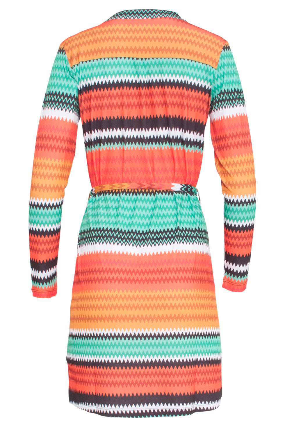 23895-250-998 Multi Zigzag Jurk | Orange - Muticolour