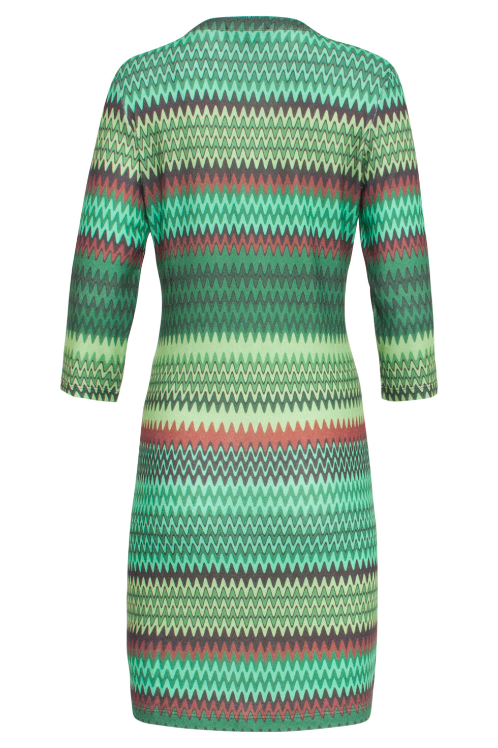 23896-530-998 Zigzag Jurk | Green - Muticolour