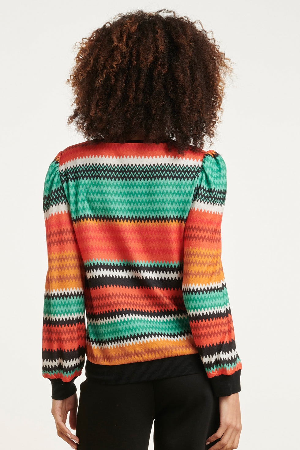 23897 Zigzag Top | Orange - Muticolour