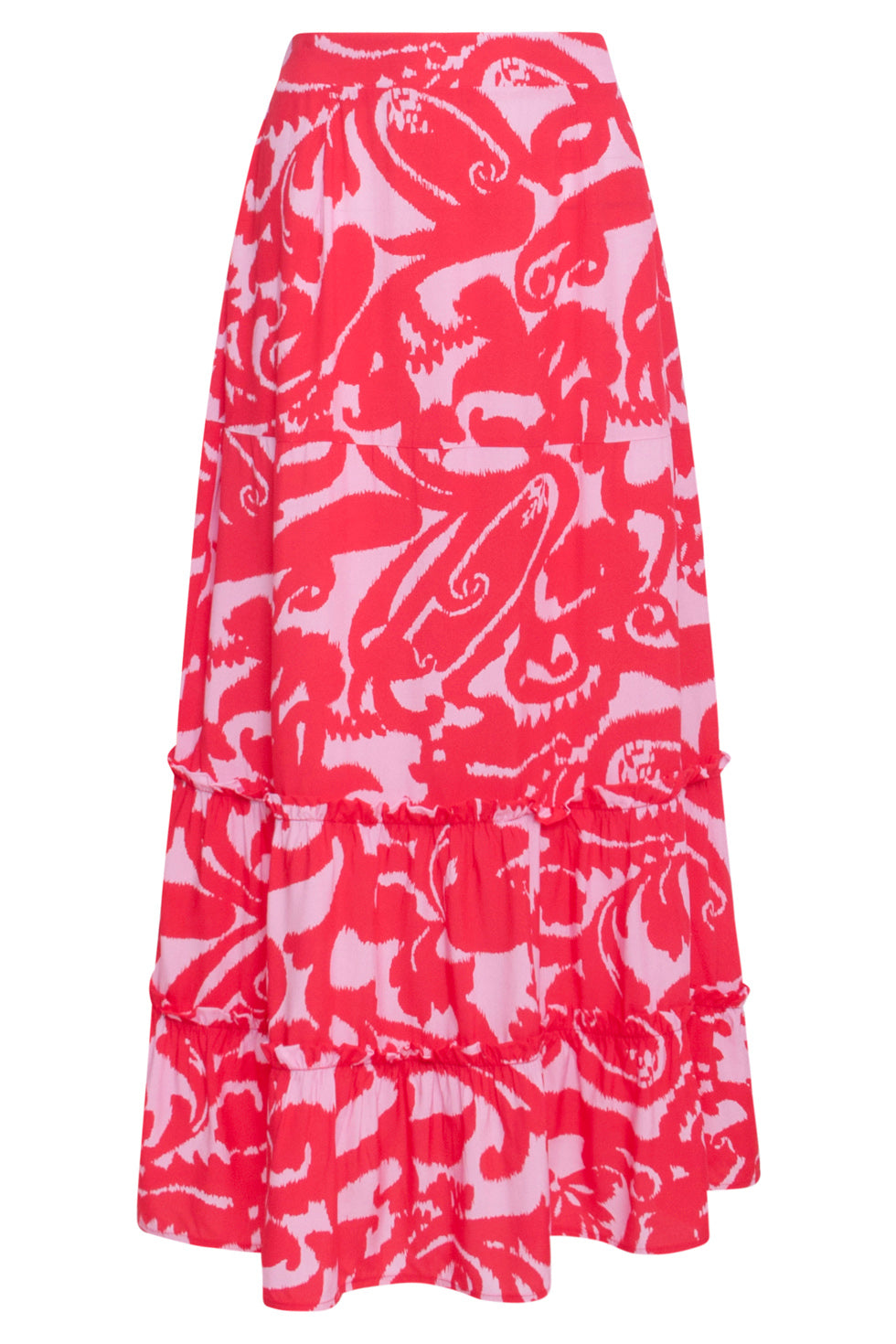 24006 Bloemen Barok Maxi Rok | Pink - Red