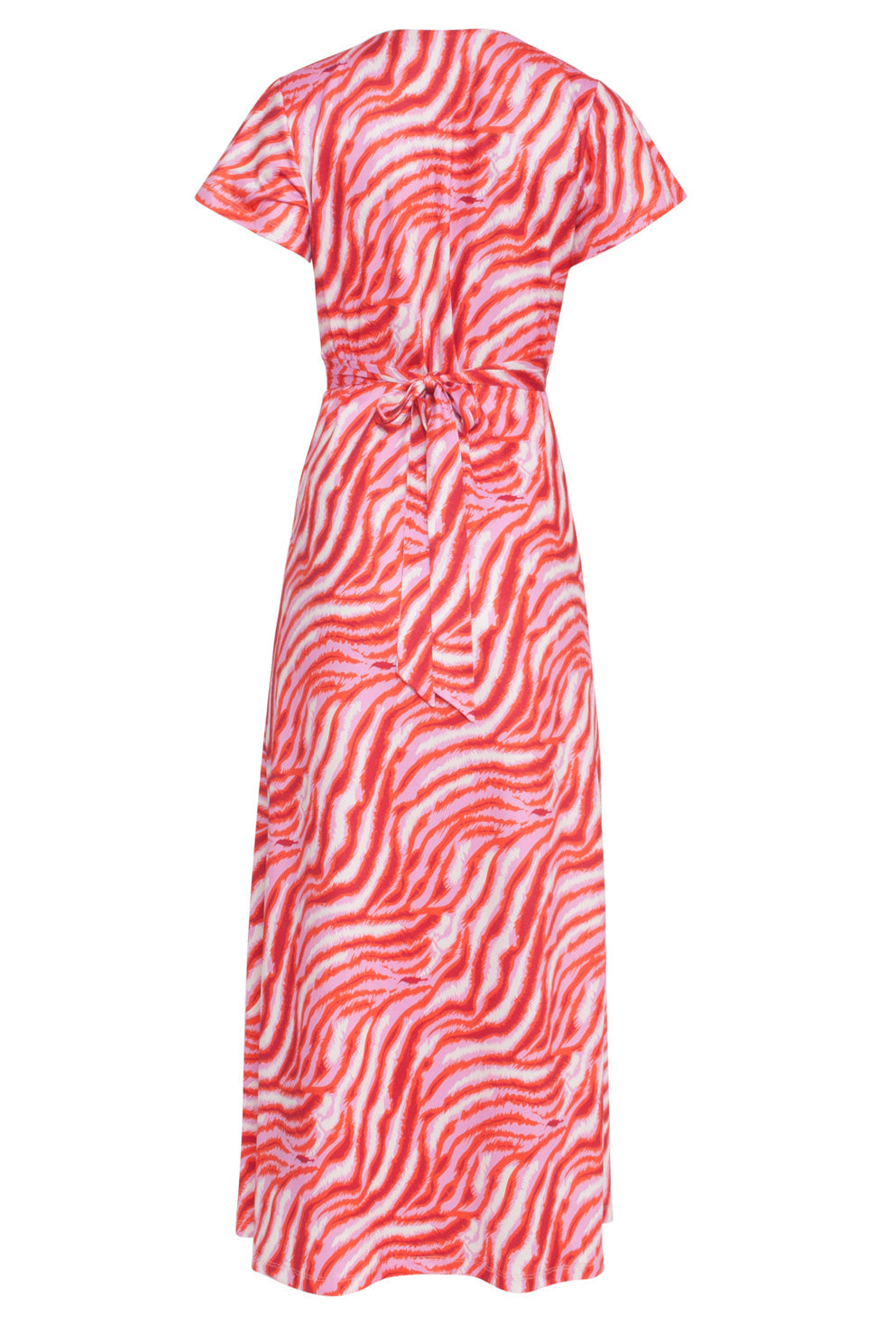 24010 Zebra Print Stretch Jurk | Pink - Red