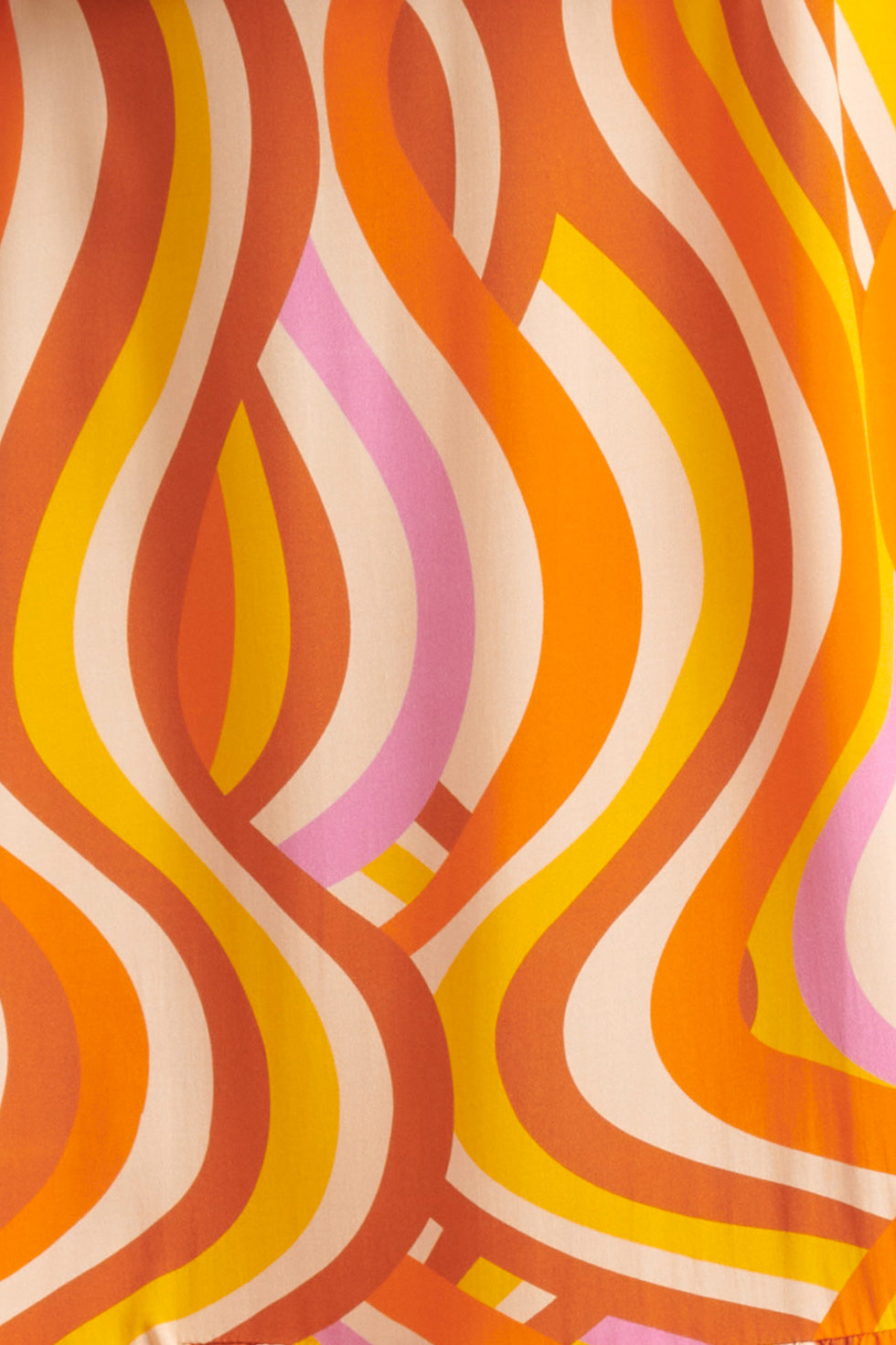 24011 Zomerse Spaghetti Jurk Met Retro Print | Orange - Muticolour