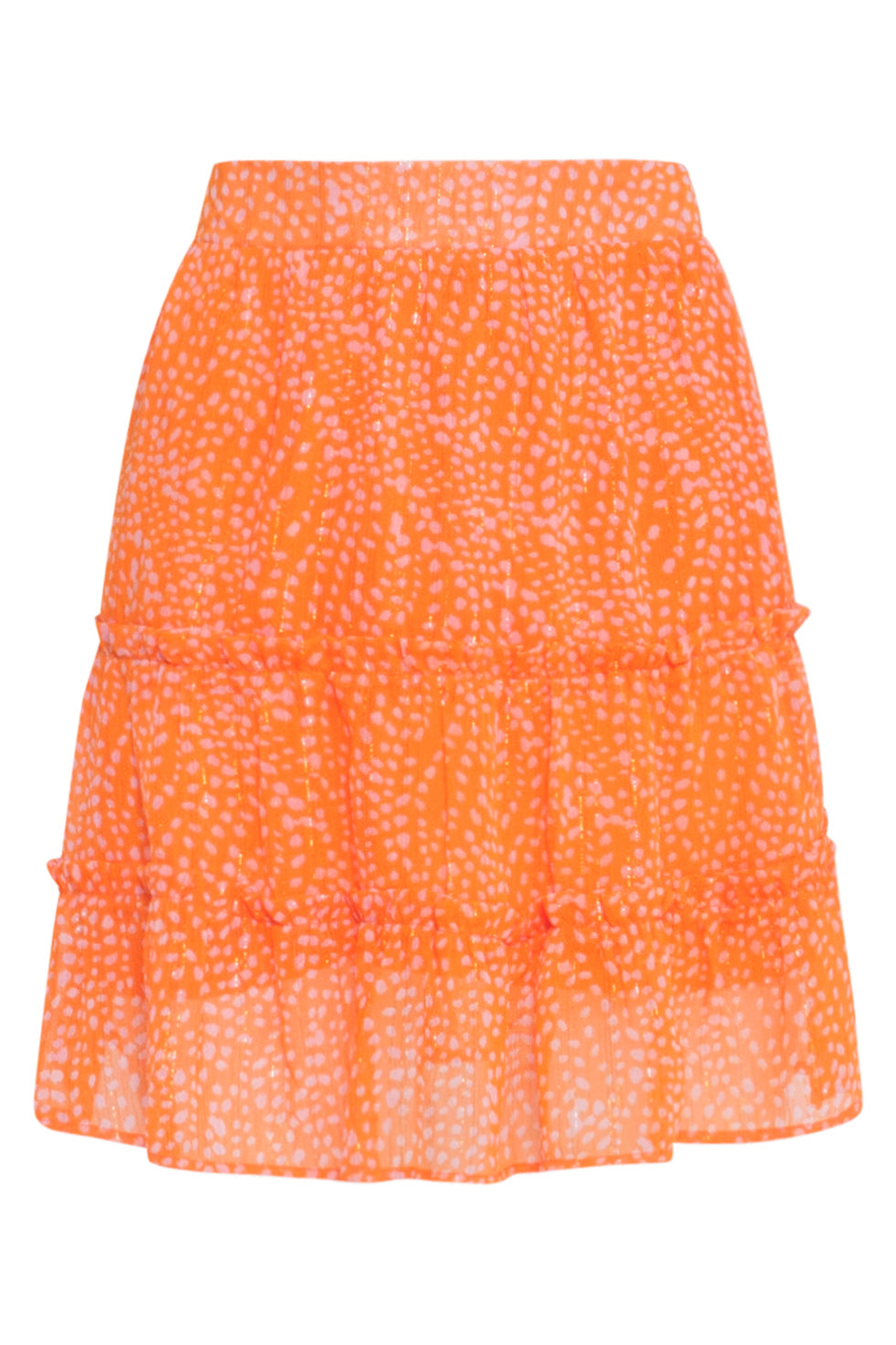 24018 Polka Dot Chiffon Rok | Orange-Pink