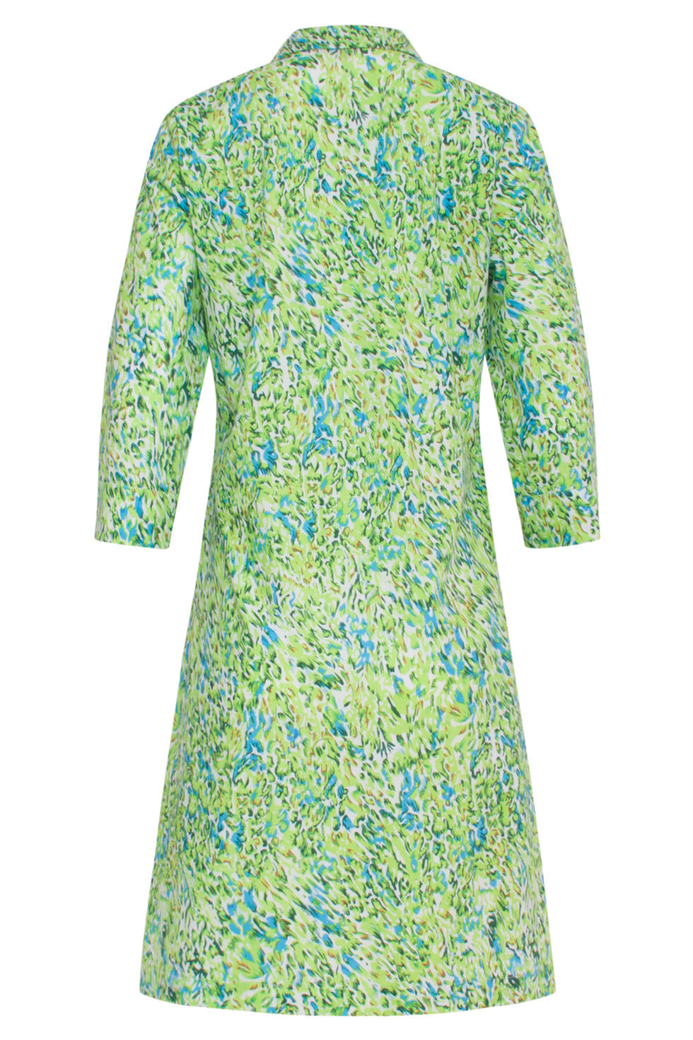 24034 Rechte Jurk Met V-Halskraaghelder | Lime - White