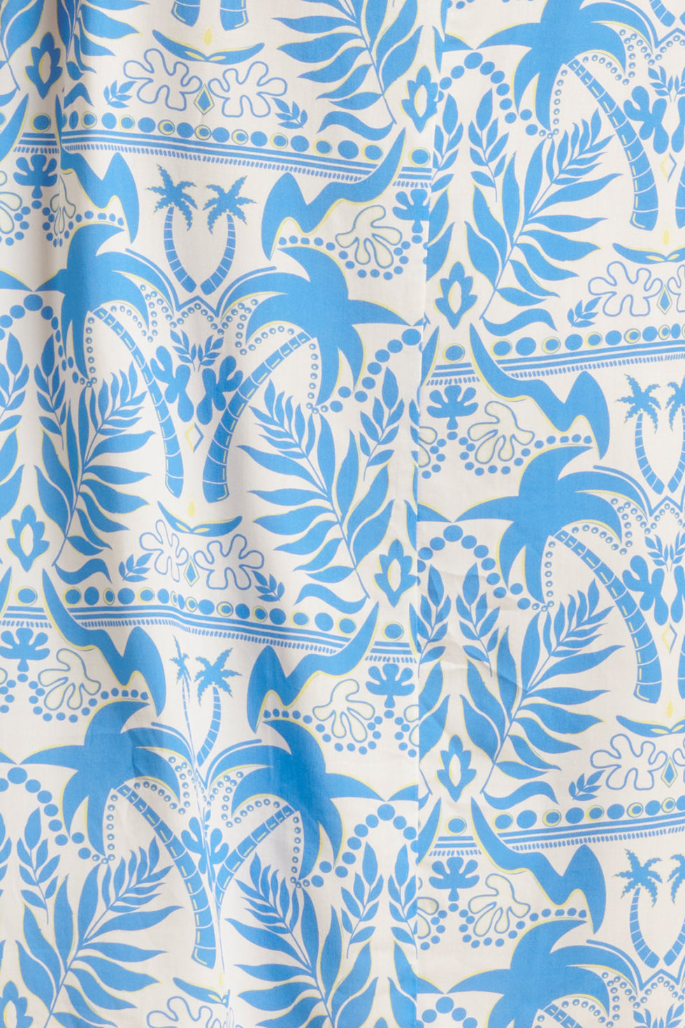 24038 Midi Zomerjurk Met Tropische Print Zomerse | White - Blue