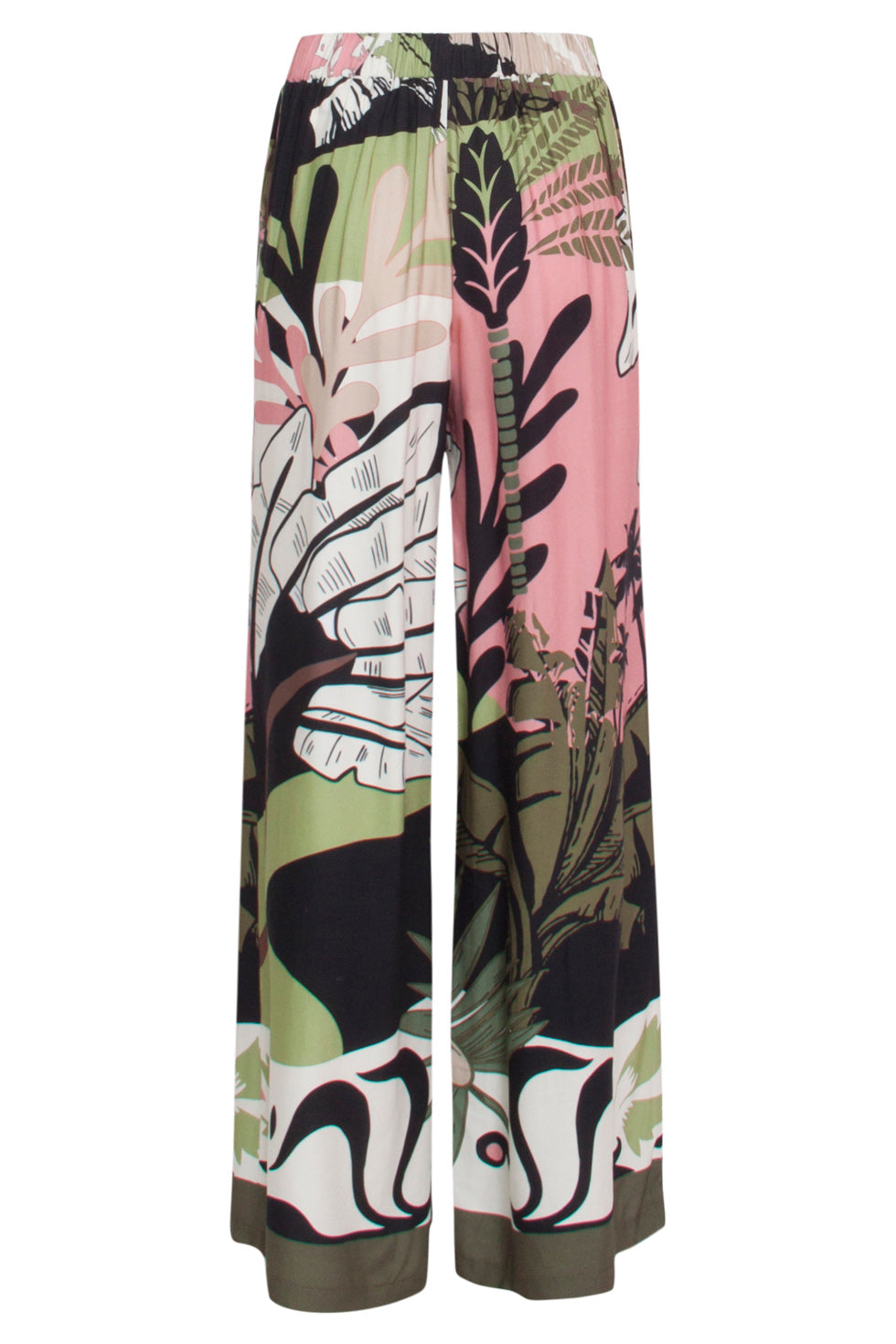 24045 Wijde Zomerse Broek | Black - Muticolour