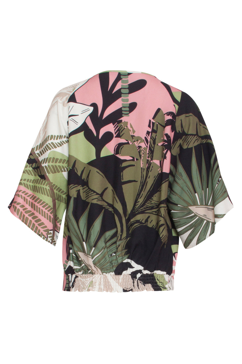 24046 Diep V-Hals Zomerse Top | Black - Muticolour