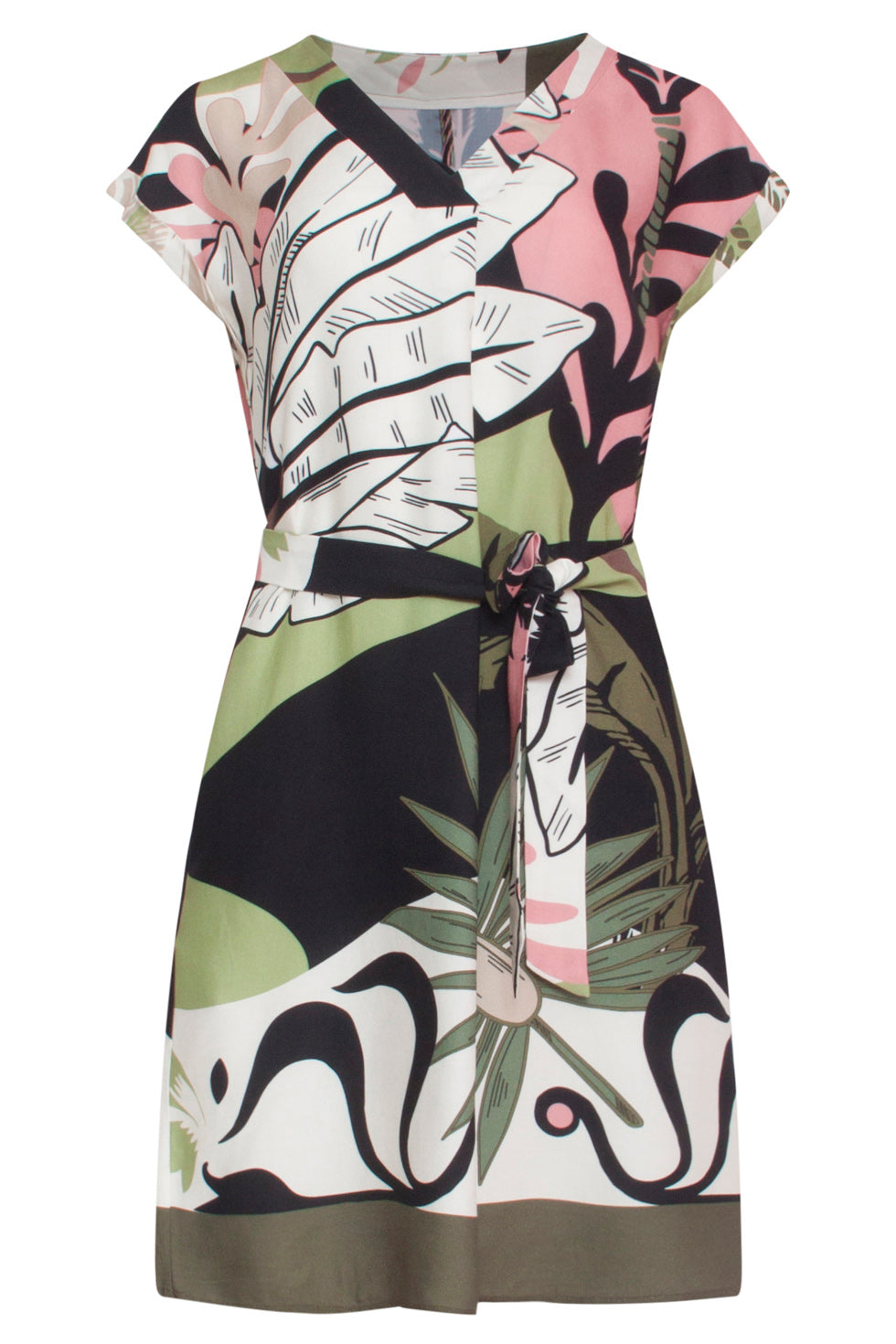 24047 Klassieke Zomerjurk | Black - Muticolour