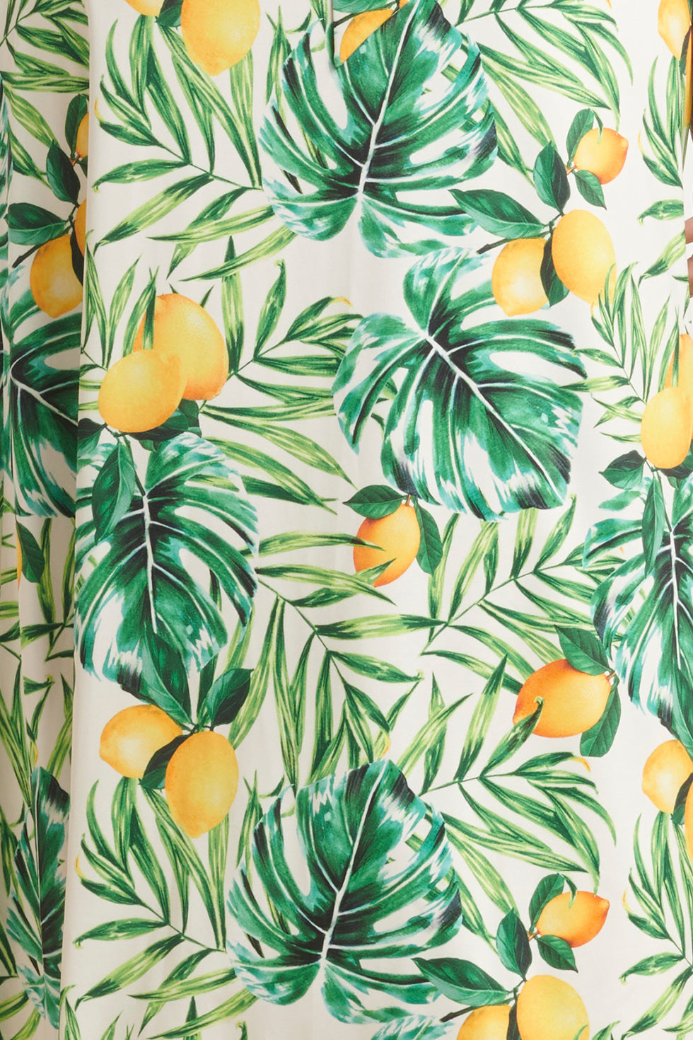 24057 Citroen Bedrukte Maxi Jurk | White - Muticolour