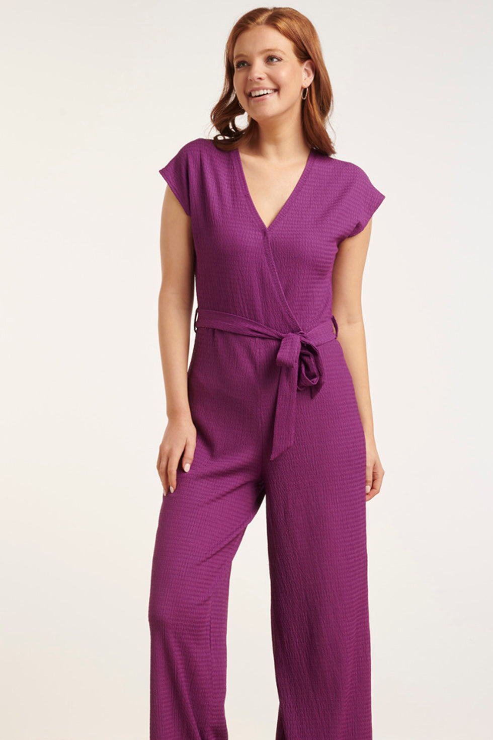 24083 Paars Lange Aansluitende Jumpsuit | Purple