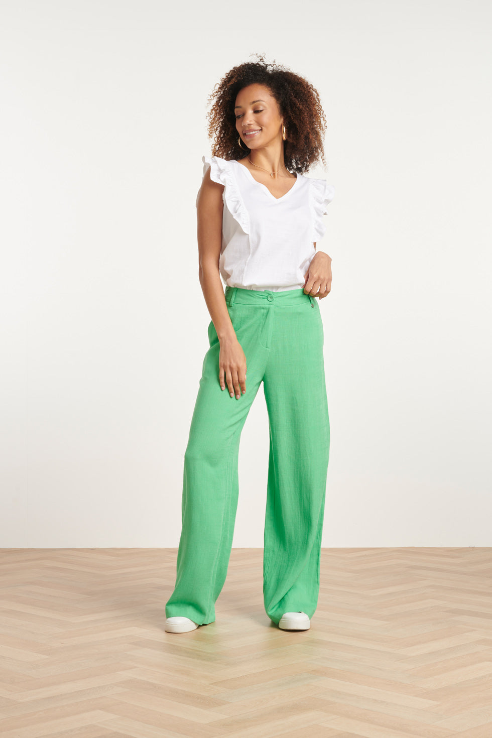 24085 Lange Broeklevendig Met Ritsriemlussen | Green