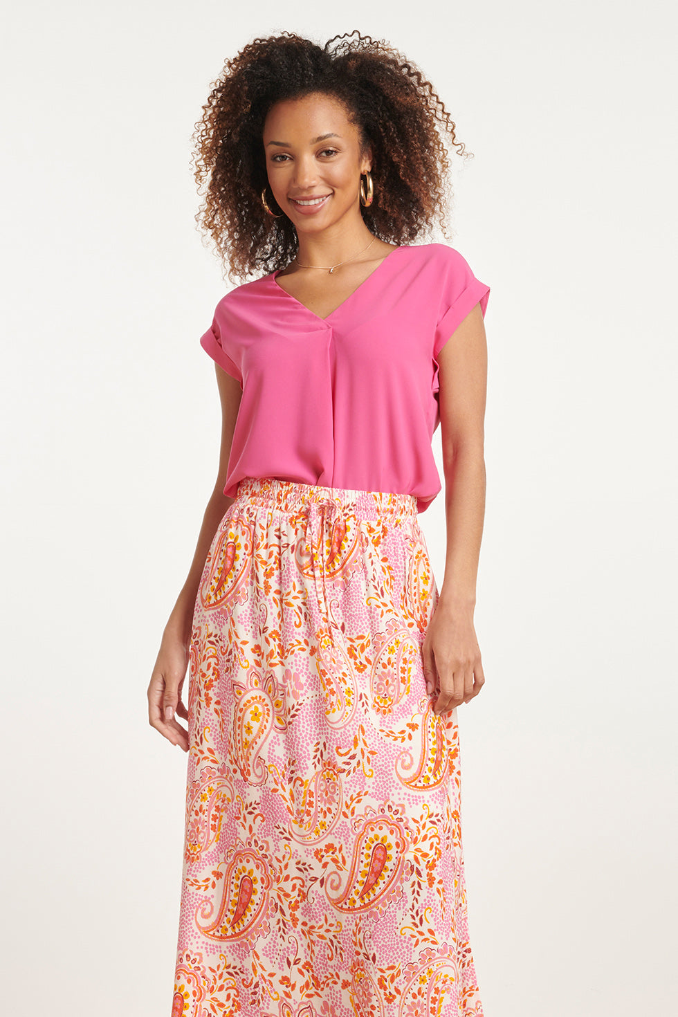 24089 Eenvoudige Losvallende Elegante Tophelder | Fuchsia