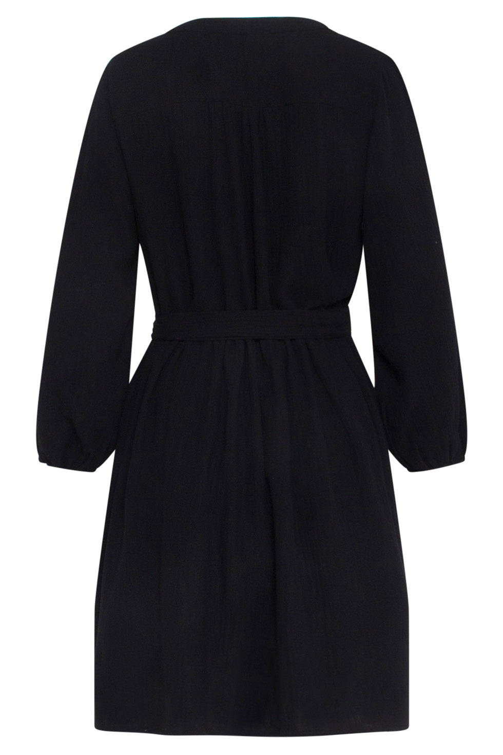 24091 Eenvoudige Zomerjurk Tetra Stof | Black
