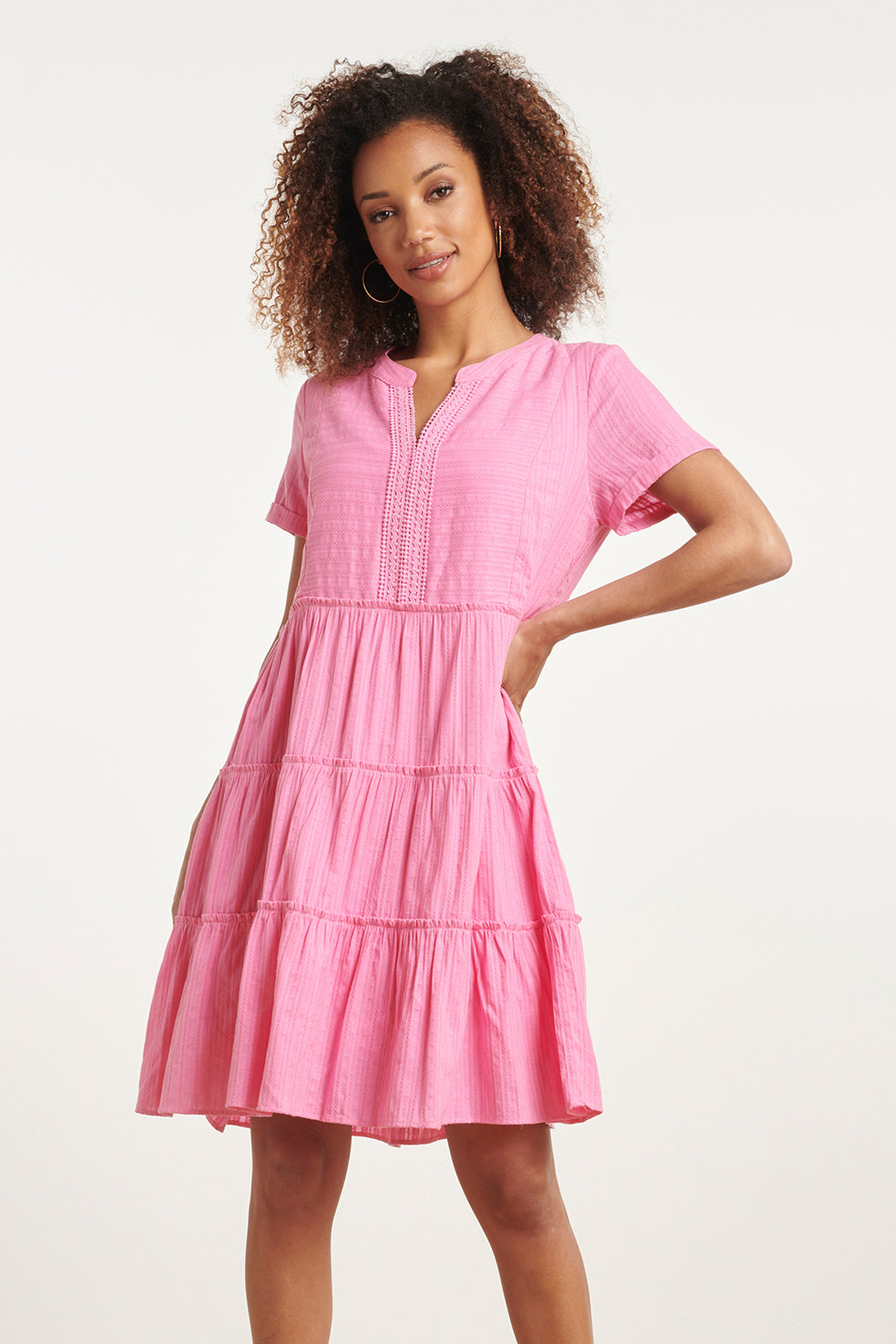 24105 Zomerjurkheldere Licht Tint Met Kantdetails | Pink