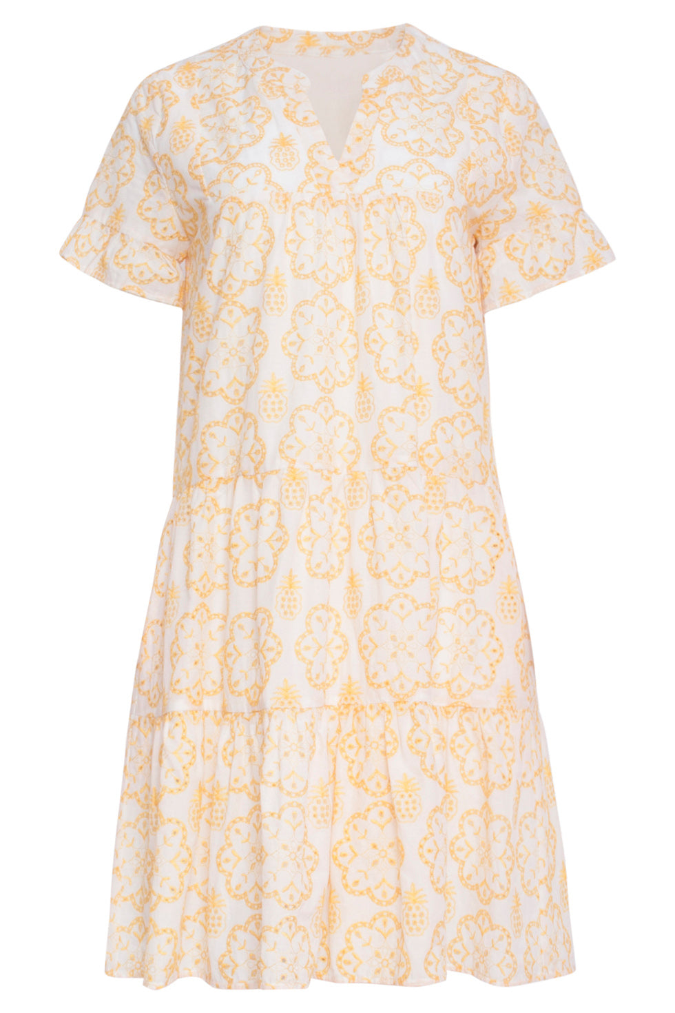 24106 Bloemenjurk Met Brie Anglaisezonnig | White - Yellow