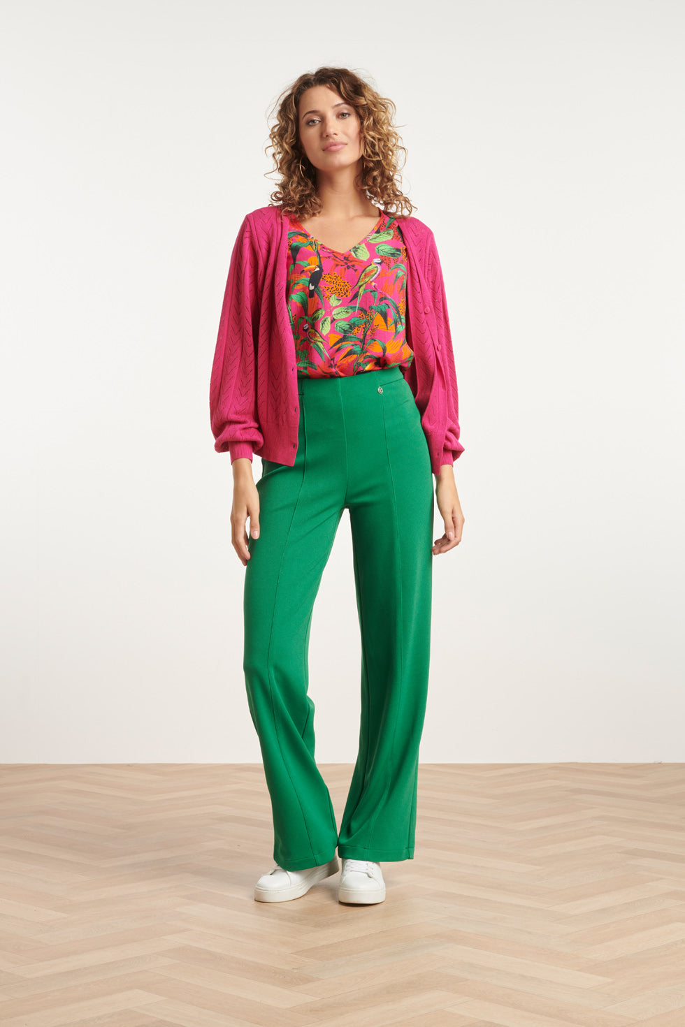 24120 Losvallende Zomer Cardigan | Fuchsia