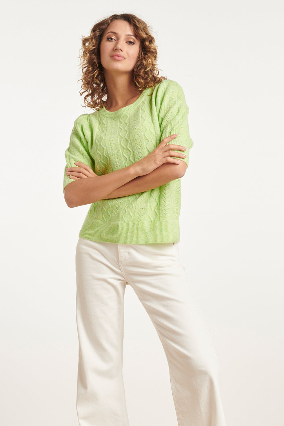 24121 Lime Gebreide Trui | Lime