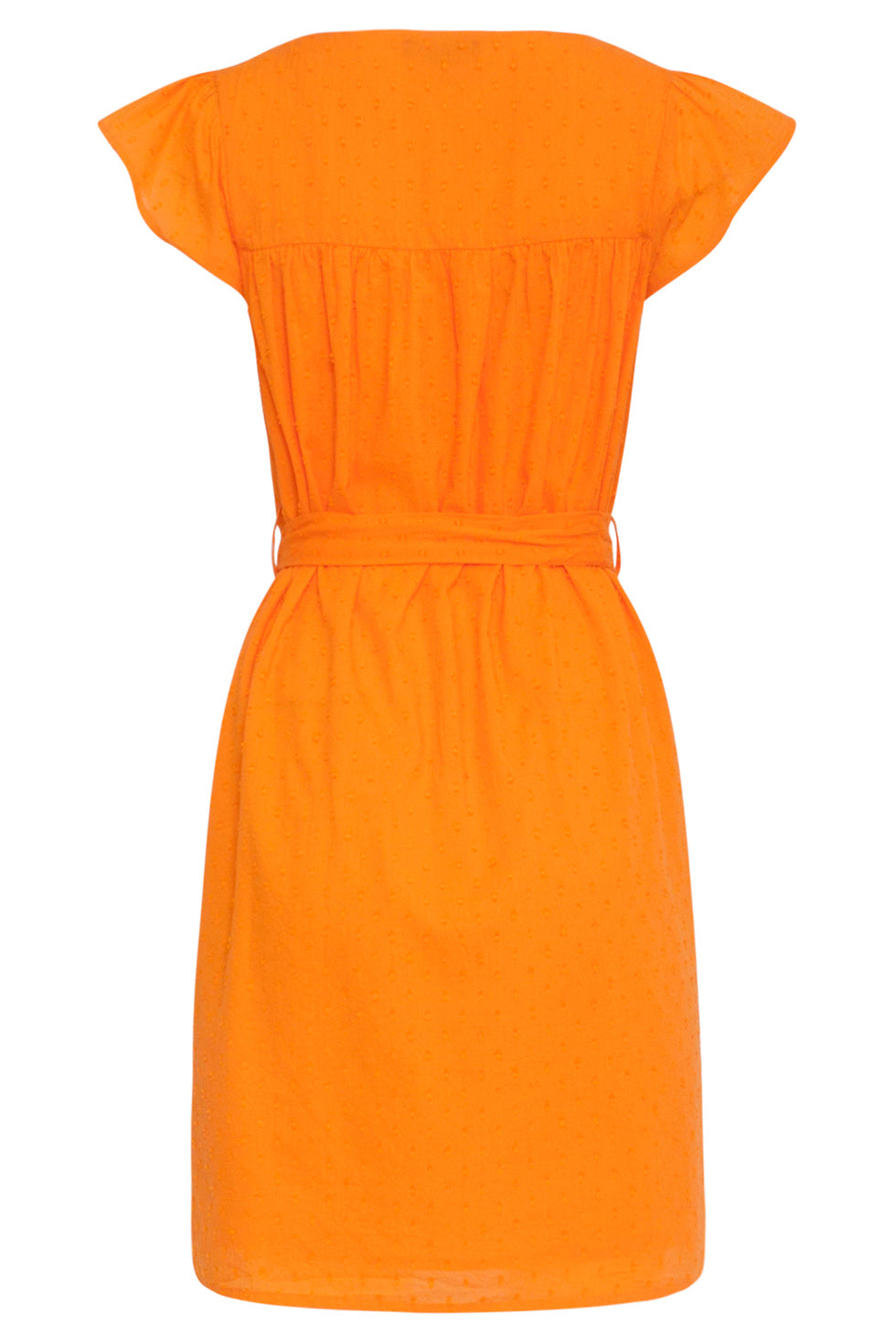 24128 Vrolijke Korte Mouwen Jurk | Orange - Fuchsia