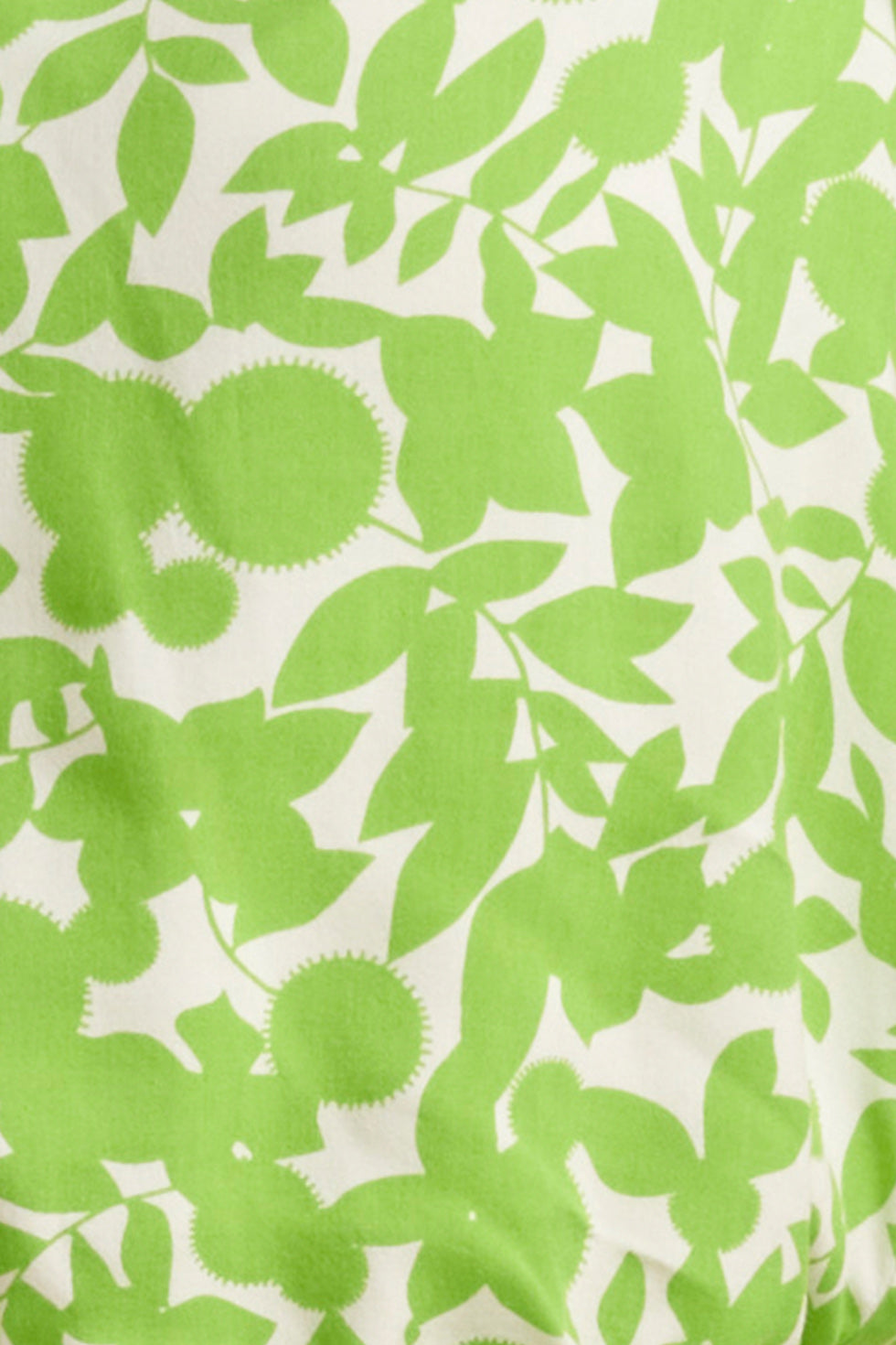 24135 Helder Jurk Met Bladerprint | Off White - Green