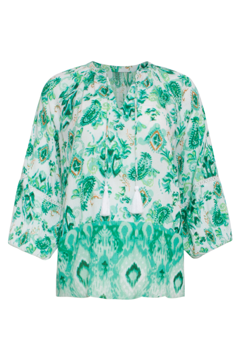 24141 Fris - Ornamentprint Top | White - Muticolour