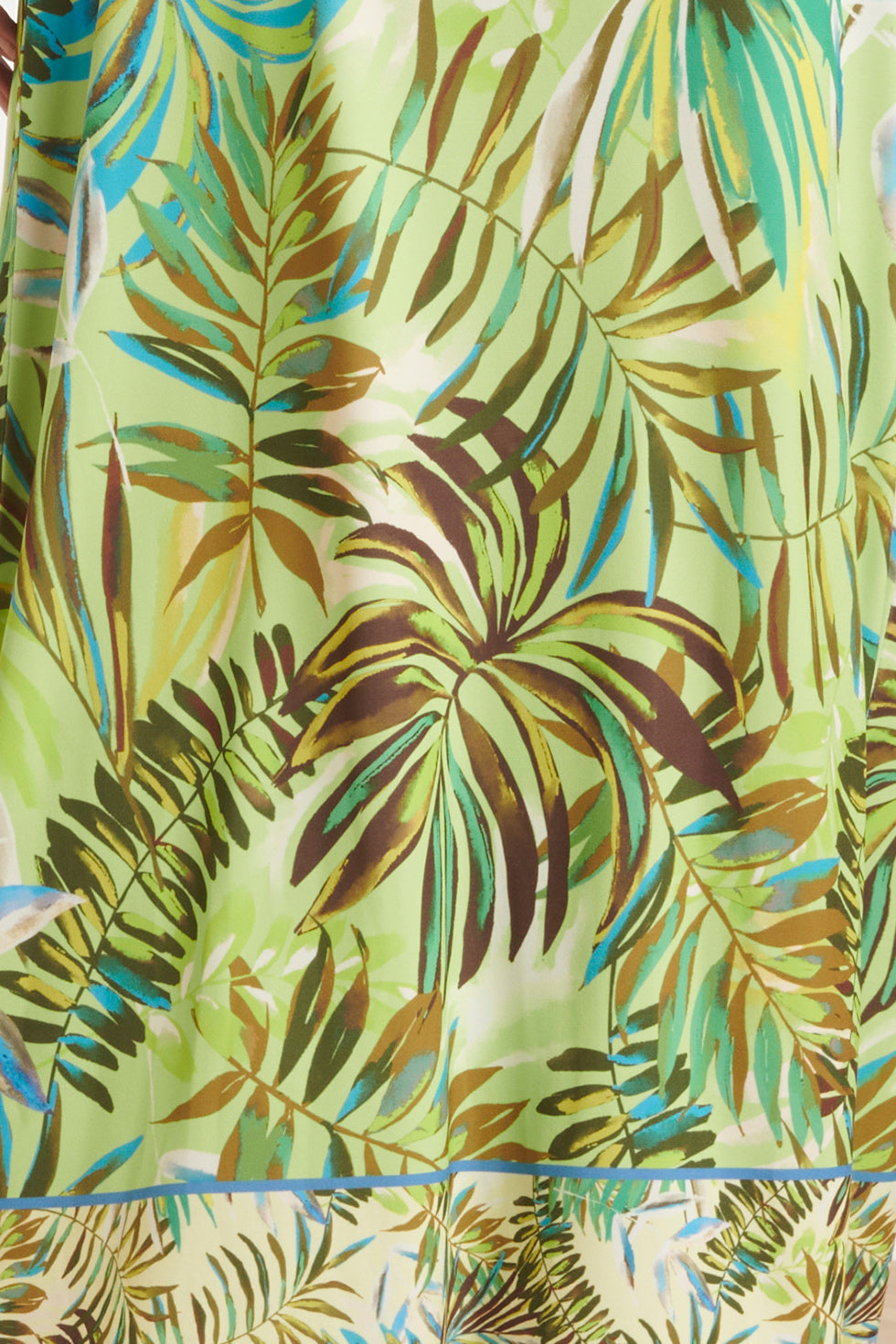 24145 Comfortabele Stretch Maxi Zomerjurk Met Bladerenprint | Muticolour