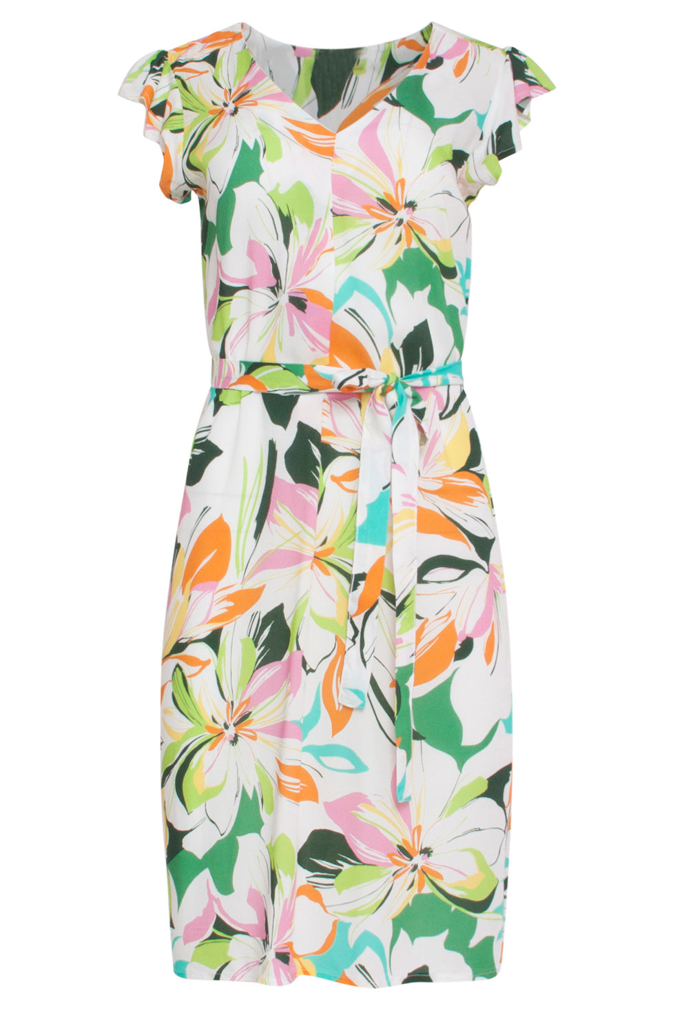 24148 Zomerjurk Met BloemEnprintlevendige en | Off White - Muticolour