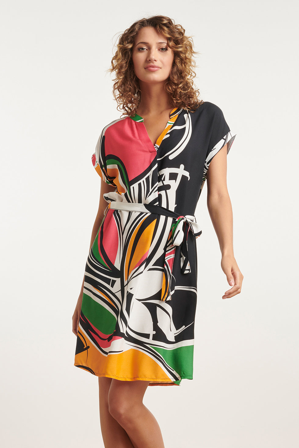 24151 Zomerjurk Met Abstracte Bloemenprint