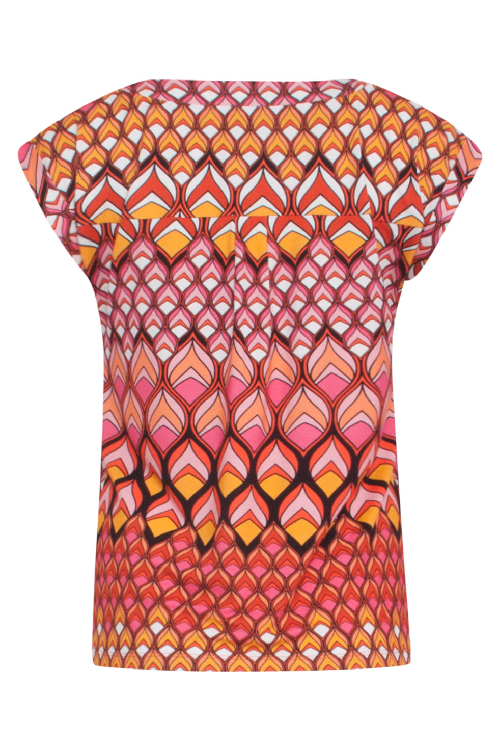 24154 Zomer Top Met Retro Grafische Print | Muticolour