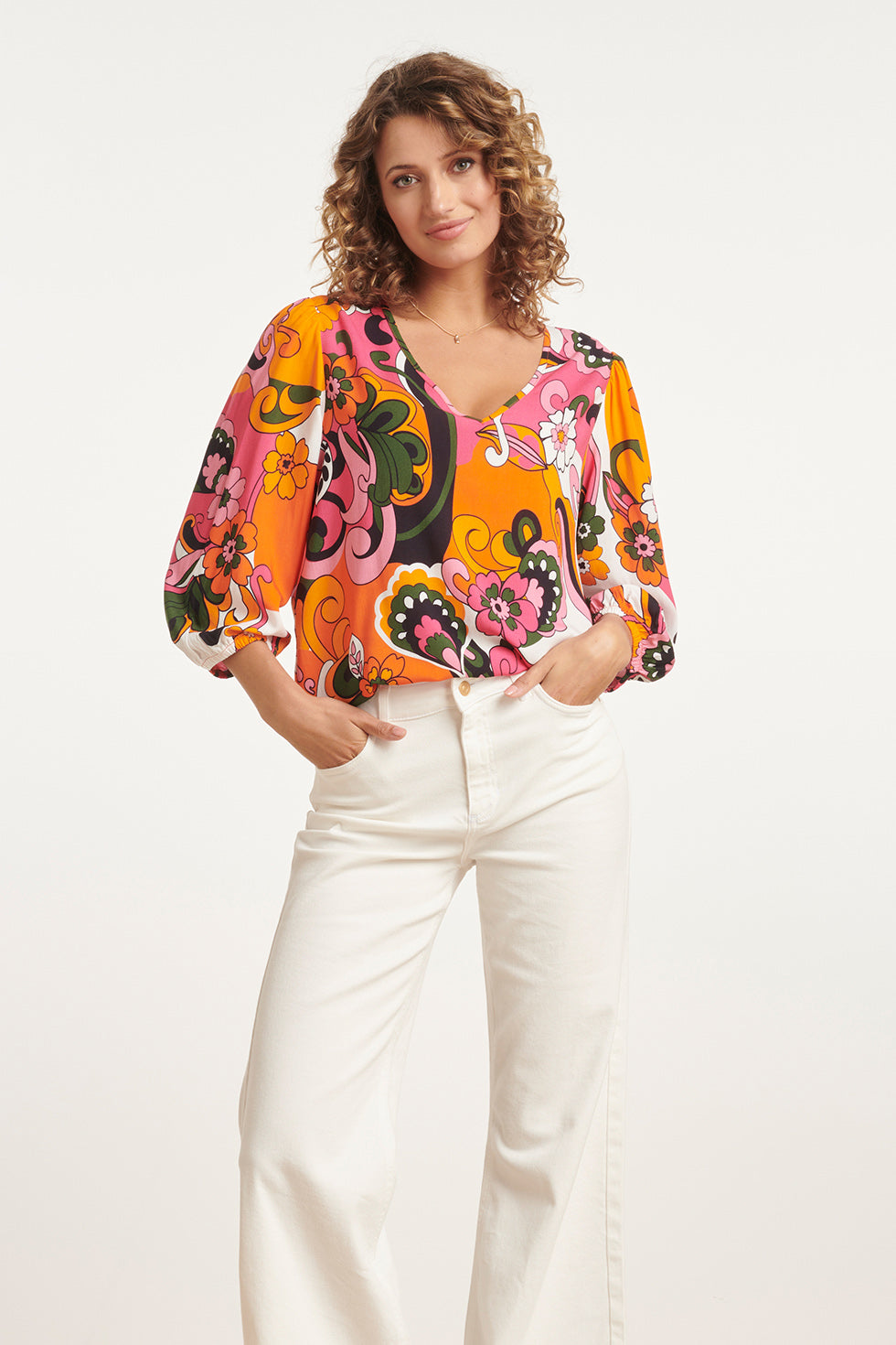 24156 Top Met Bloemenprinthelder | Muticolour