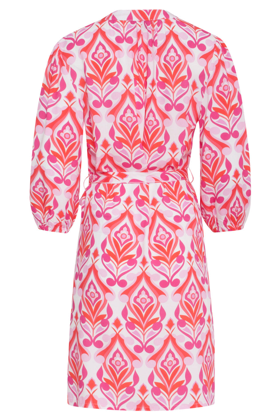 24159 Zomerjurk Met Ornamentprint In Verschillende Roze Tinten