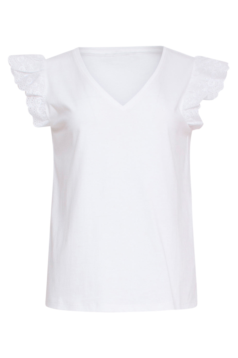 24170 Basic Te Top Met Brie Anglaise | White