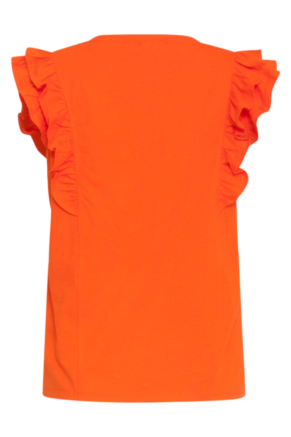 24171 Basic Top Met Speelse Dubbele Ruches | Light Orange