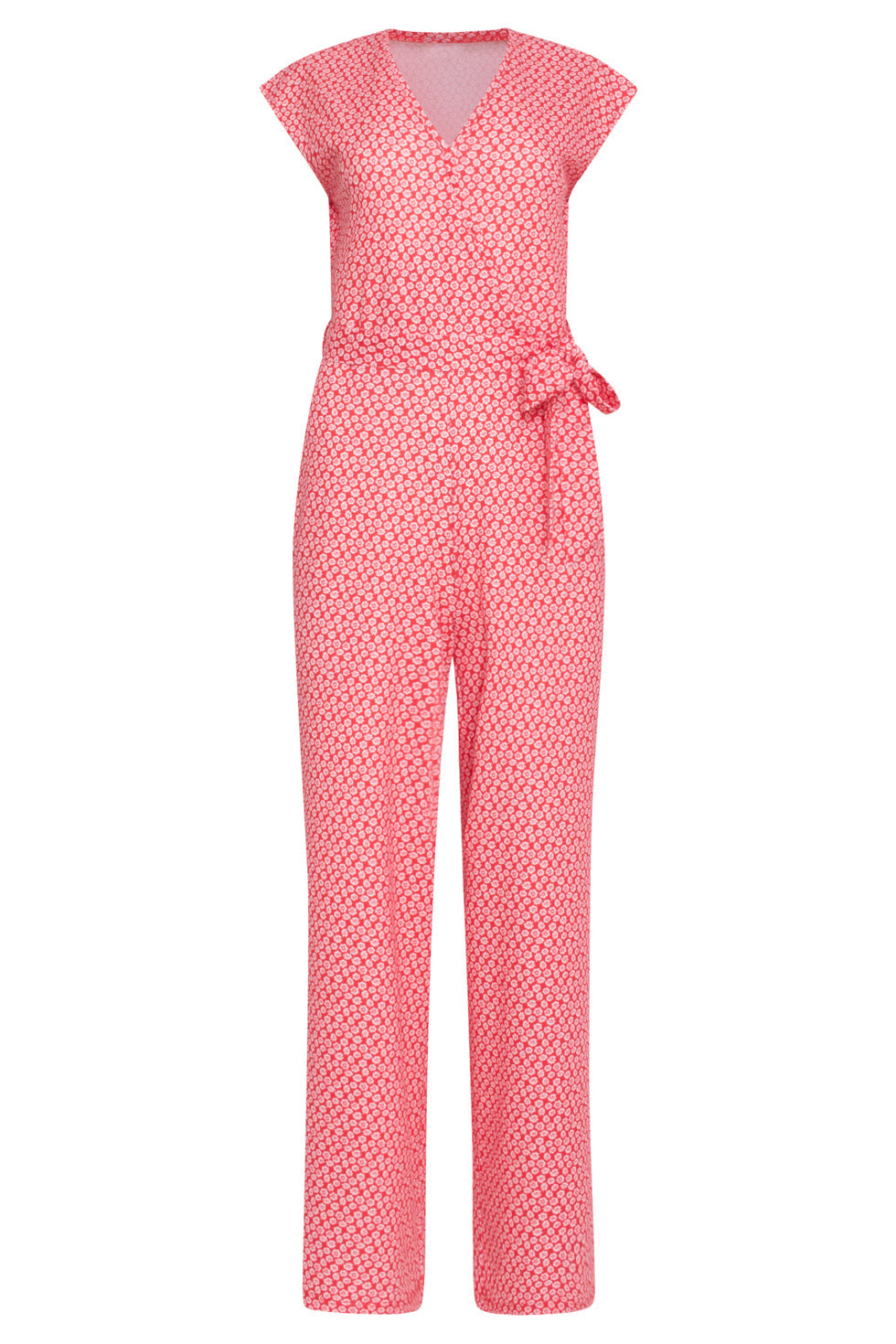 24178 Jumpsuitwikkelontwerp Met Bloemenprint | Red-White