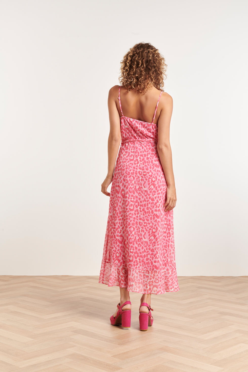 24300 Maxi Zomerjurk Met Animal Print | Baby Pink - Pink