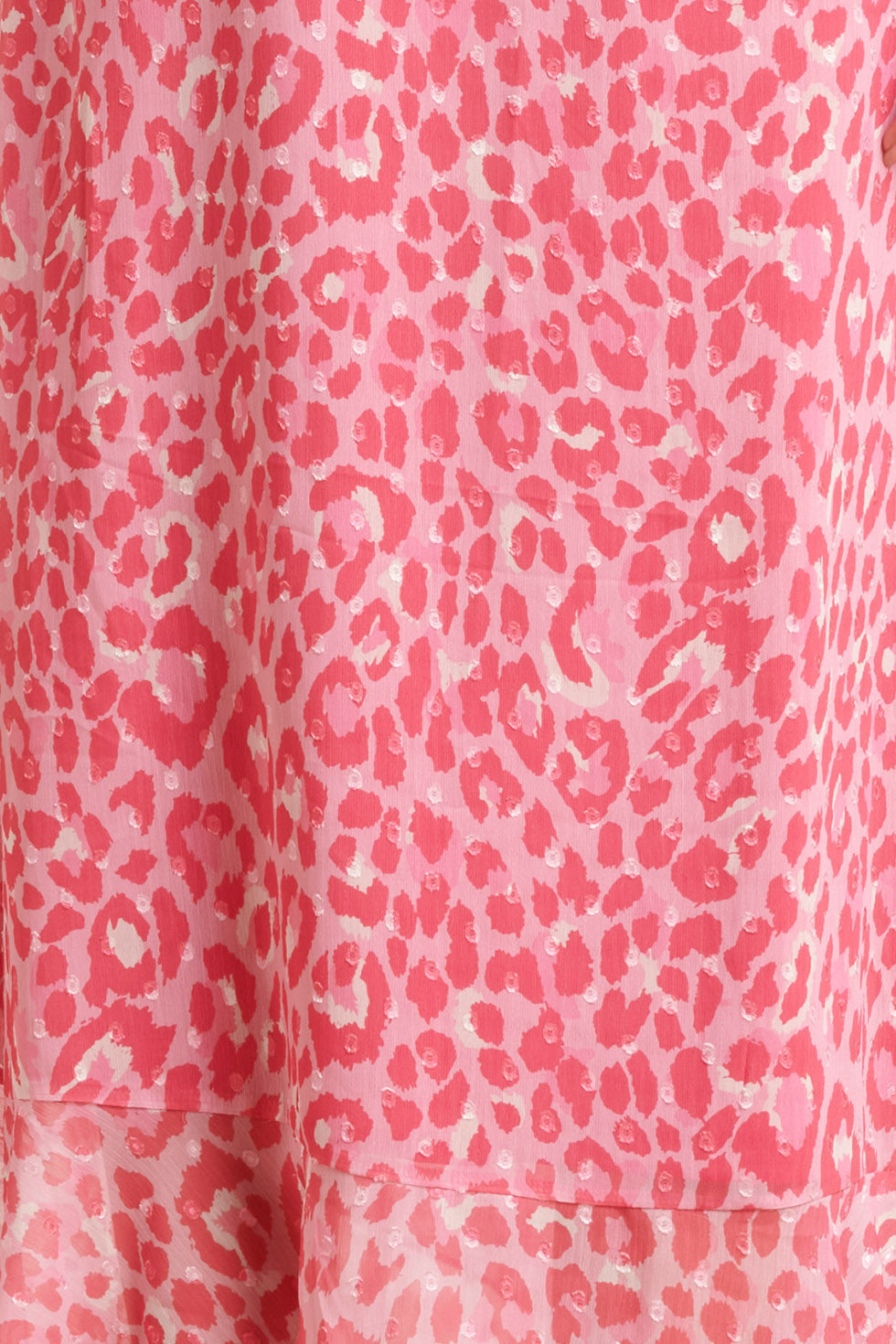 24301 Chiffon Top Met 3/4 Pofmouwen Animal Print | Baby Pink - Pink