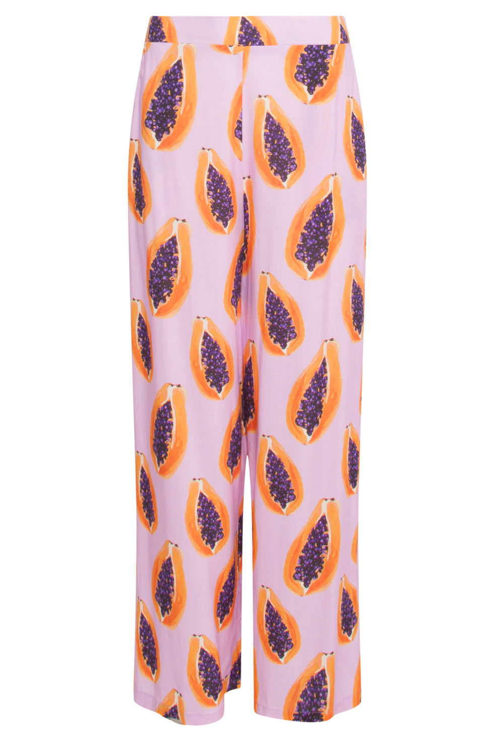 24326 Lilae Papaya Print Flowy Broek | Lilac - Muticolour