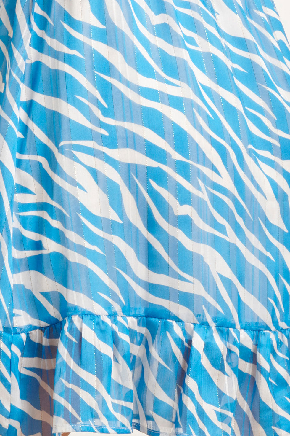 24333 Kort Zomers Jurkje Met Helder Animal Print | White - Mid Blue