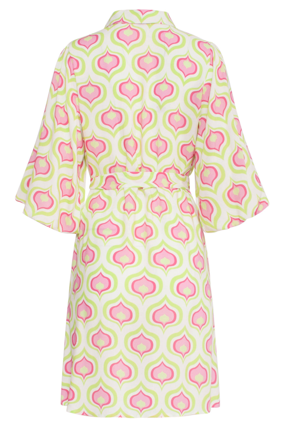 24335 Retro Bedrukt Kort Jurkje | White - Muticolour