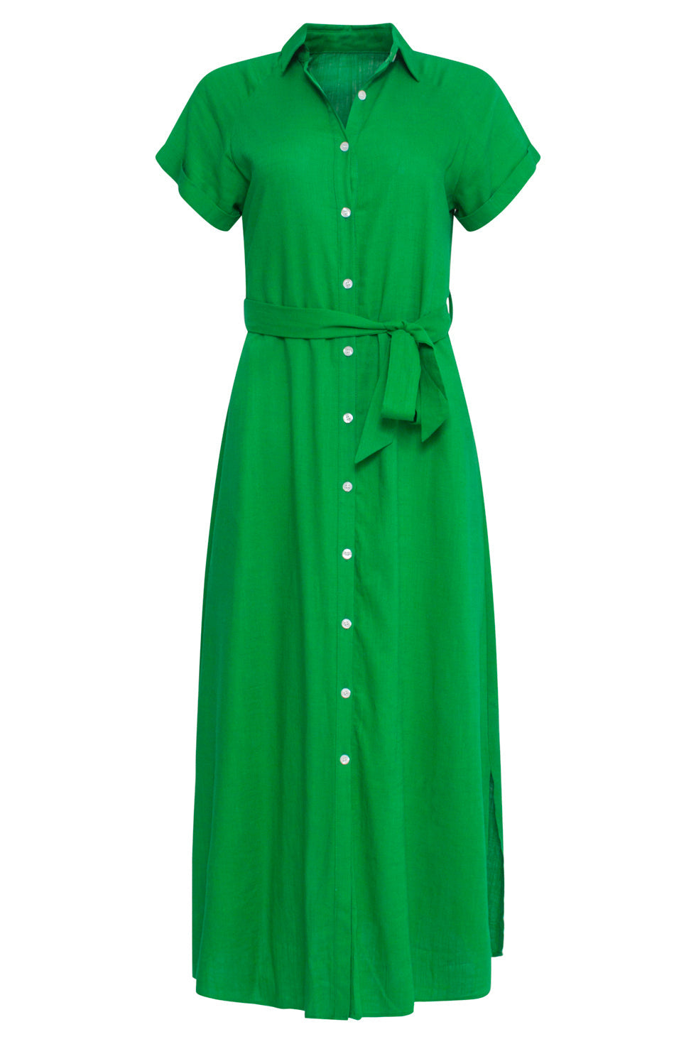 24348 Ademende Zomer Shirtjurk | Green