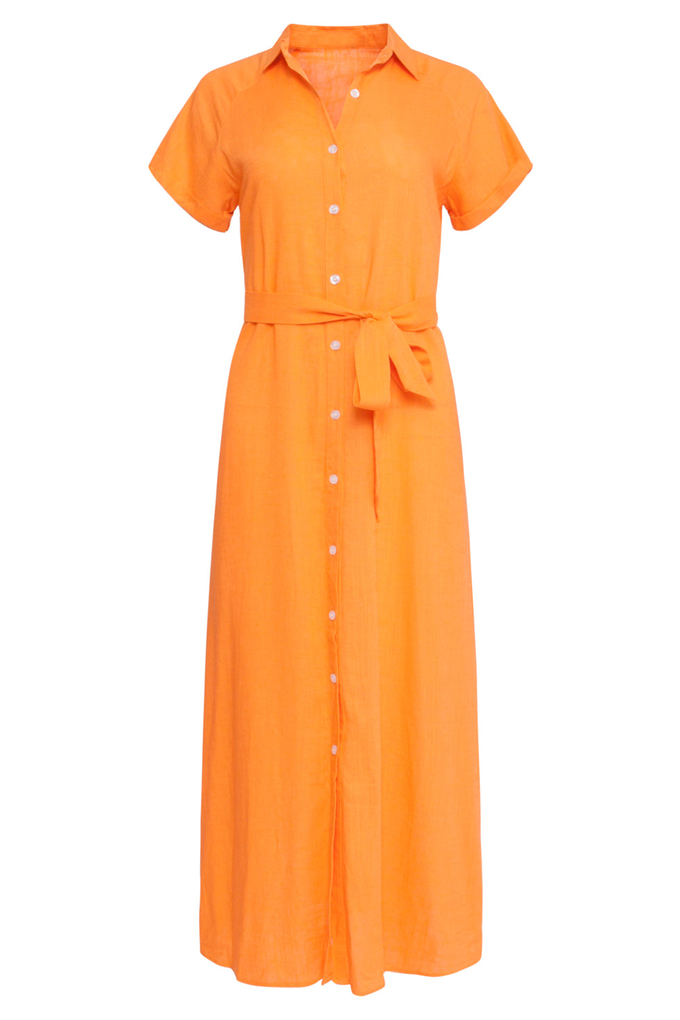 24348 Ademende Zomer Shirtjurk | Orange