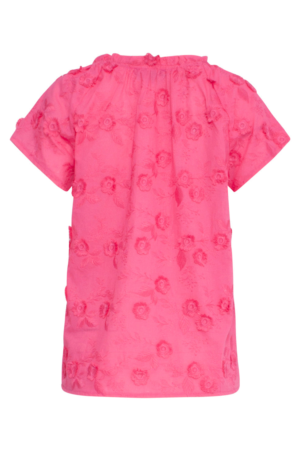 24354 Dames Fuchsia Top Met Korte Raglan Mouwen | Pink