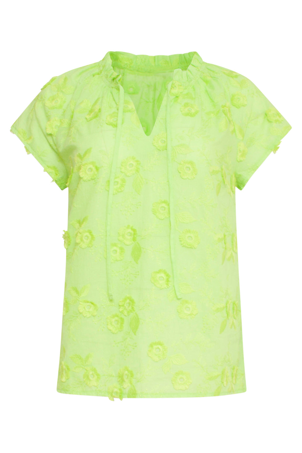 24354 Dames Lime Top Met Korte Raglan Mouwen | Lime