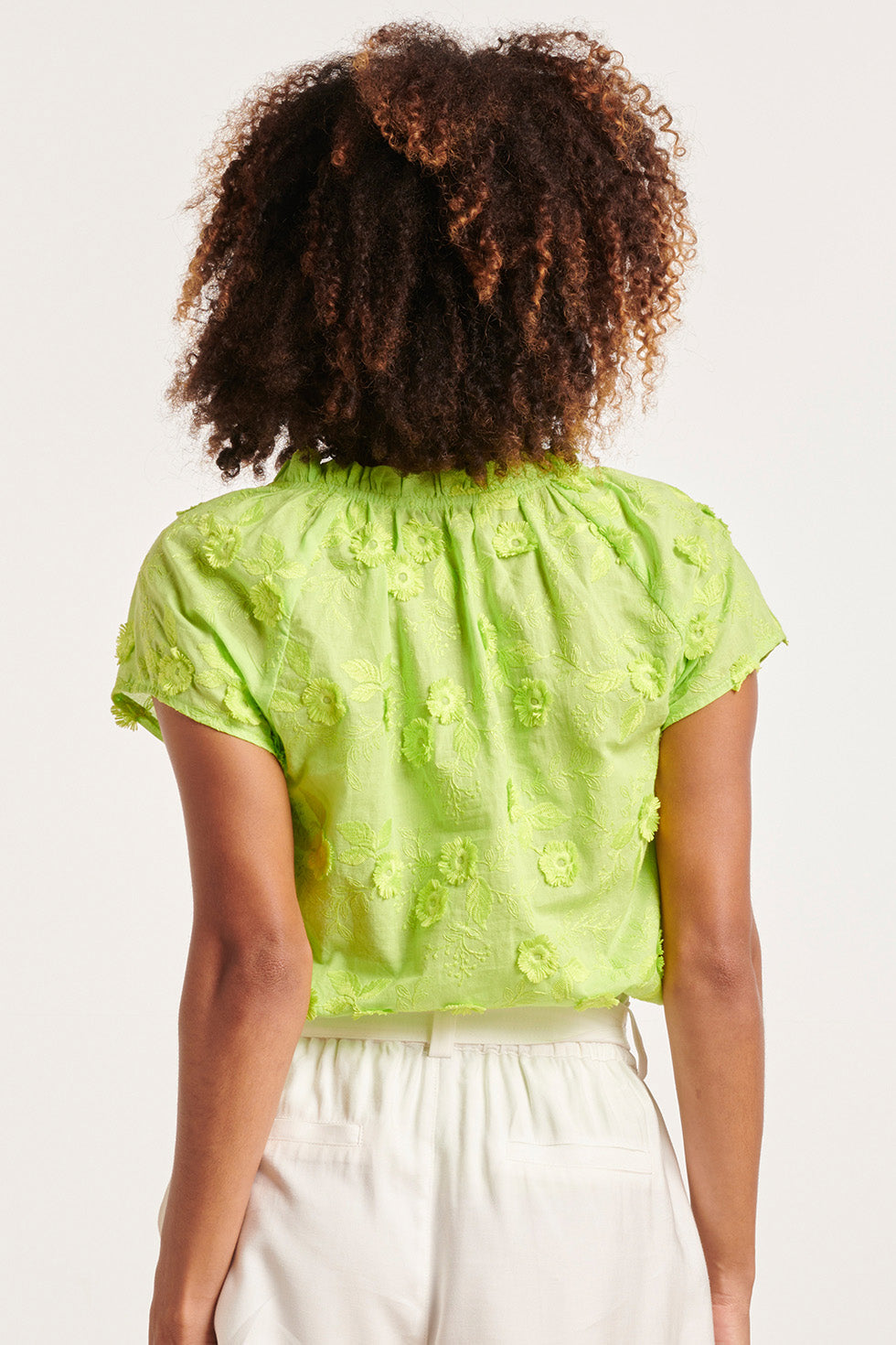 24354 Dames Lime Top Met Korte Raglan Mouwen | Lime