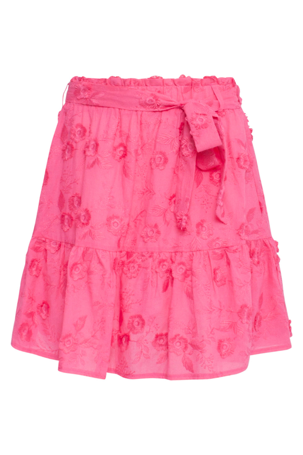 24355 Fuchsia Rok Met 3d Bloemenstructuur | Fuchsia