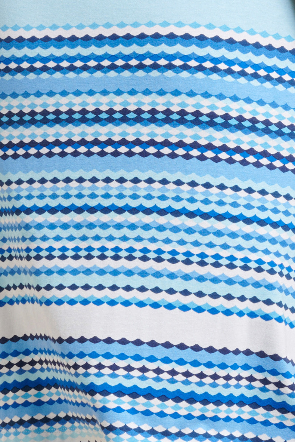 24361 Dames Korte Jurk Met Grafische Print | Light Blue - Blue